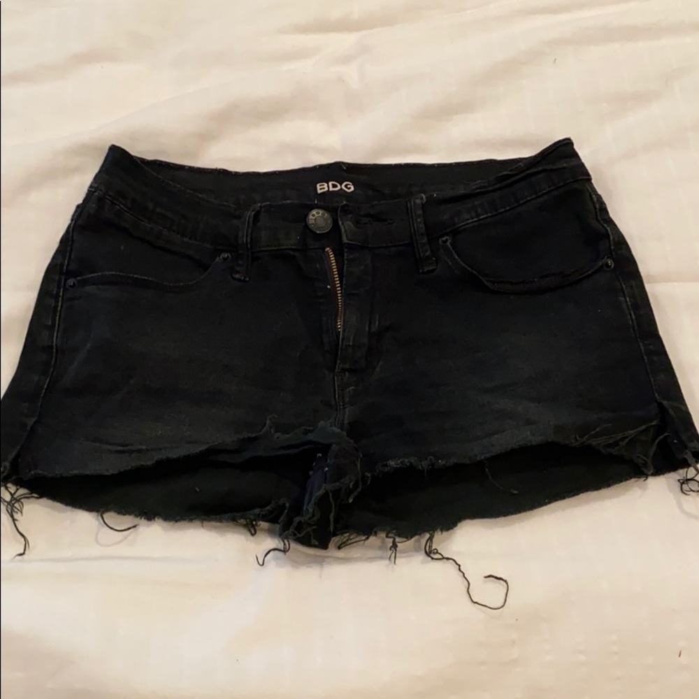 BDG black jean shorts